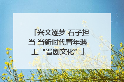 兴文逐梦 石子担当 当新时代青年遇上“晋剧文化”