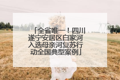 全省唯一！四川遂宁安居区白家河入选母亲河复苏行动全国典型案例