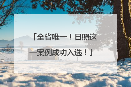 全省唯一！日照这一案例成功入选！