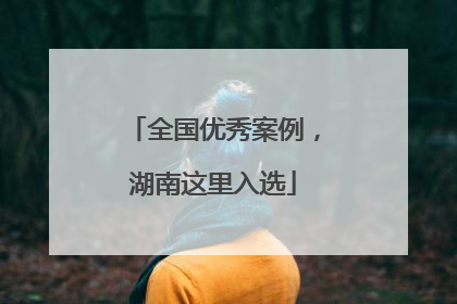 全国优秀案例，湖南这里入选