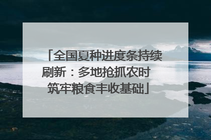 全国夏种进度条持续刷新：多地抢抓农时 筑牢粮食丰收基础