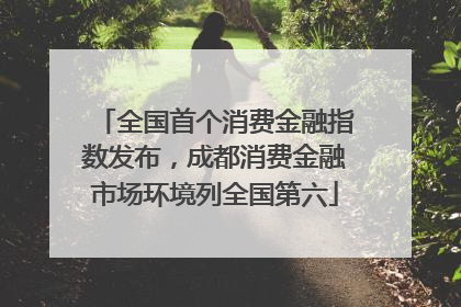 全国首个消费金融指数发布，成都消费金融市场环境列全国第六