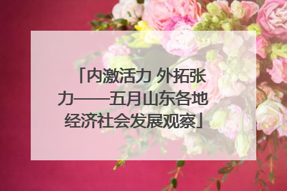 内激活力 外拓张力——五月山东各地经济社会发展观察