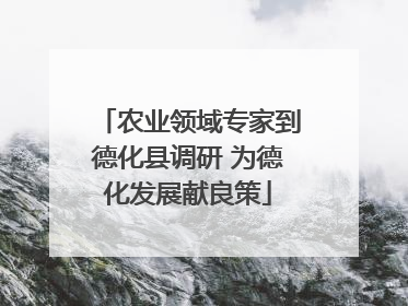 农业领域专家到德化县调研 为德化发展献良策