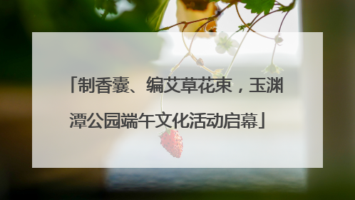 制香囊、编艾草花束，玉渊潭公园端午文化活动启幕