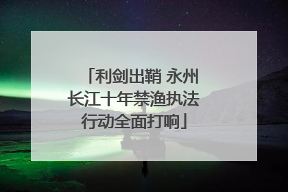 利剑出鞘 永州长江十年禁渔执法行动全面打响