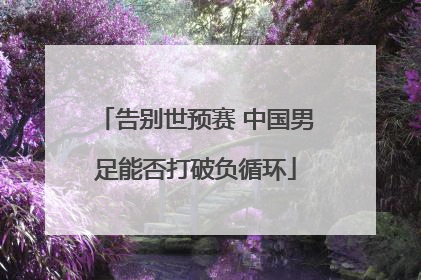 告别世预赛 中国男足能否打破负循环