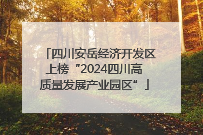 四川安岳经济开发区上榜“2024四川高质量发展产业园区”