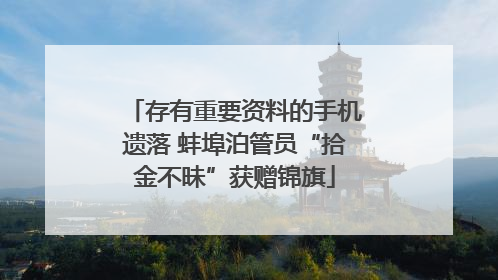 存有重要资料的手机遗落 蚌埠泊管员“拾金不昧”获赠锦旗
