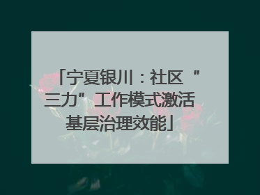 宁夏银川：社区“三力”工作模式激活基层治理效能