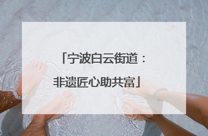 宁波白云街道：非遗匠心助共富