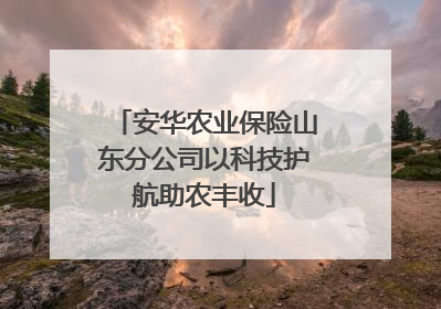 安华农业保险山东分公司以科技护航助农丰收