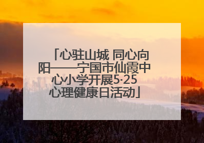 心驻山城 同心向阳——宁国市仙霞中心小学开展5·25心理健康日活动