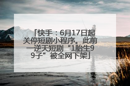 快手：6月17日起关停短剧小程序。此前一逆天短剧“1胎生99子”被全网下架