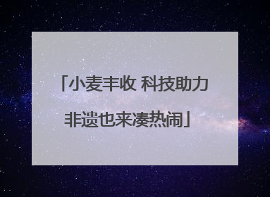 小麦丰收 科技助力 非遗也来凑热闹