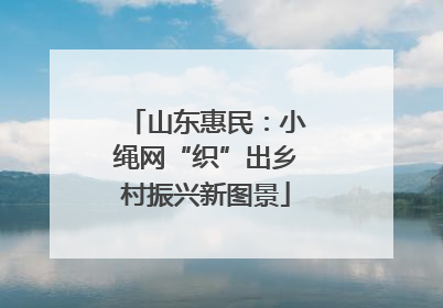 山东惠民：小绳网“织”出乡村振兴新图景