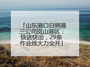 山东港口日照港三公司岚山港区：快进快出，29条作业线火力全开