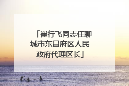 崔行飞同志任聊城市东昌府区人民政府代理区长