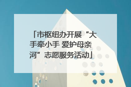 市枢纽办开展“大手牵小手 爱护母亲河”志愿服务活动