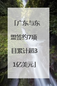 广东与东盟签约7项目累计超31亿美元