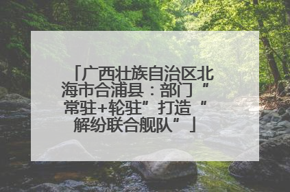 广西壮族自治区北海市合浦县：部门“常驻+轮驻”打造“解纷联合舰队”
