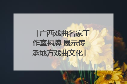 广西戏曲名家工作室揭牌 展示传承地方戏曲文化