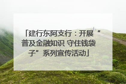 建行东阿支行:开展“普及金融知识 守住钱袋子”系列宣传活动