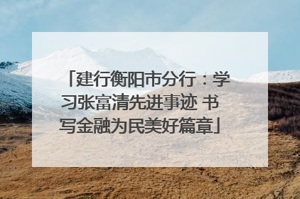 建行衡阳市分行：学习张富清先进事迹 书写金融为民美好篇章