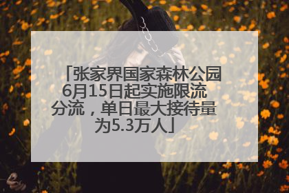 张家界国家森林公园6月15日起实施限流分流，单日最大接待量为5.3万人
