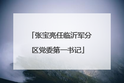 张宝亮任临沂军分区党委第一书记
