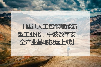 推进人工智能赋能新型工业化，宁波数字安全产业基地投运上线