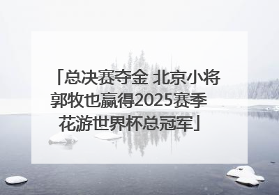 总决赛夺金 北京小将郭牧也赢得2025赛季花游世界杯总冠军
