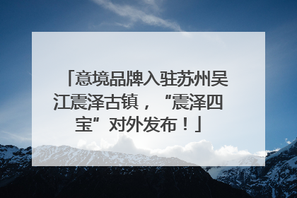 意境品牌入驻苏州吴江震泽古镇，“震泽四宝”对外发布！