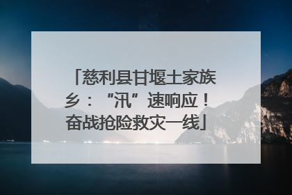 慈利县甘堰土家族乡：“汛”速响应！奋战抢险救灾一线