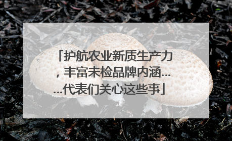 护航农业新质生产力，丰富未检品牌内涵……代表们关心这些事