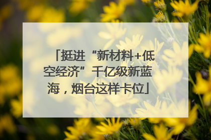 挺进“新材料+低空经济”千亿级新蓝海，烟台这样卡位