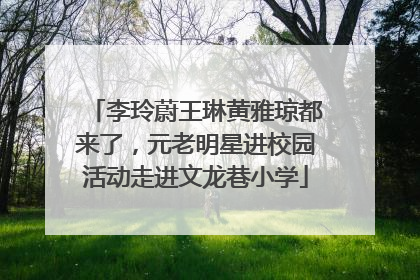 李玲蔚王琳黄雅琼都来了，元老明星进校园活动走进文龙巷小学