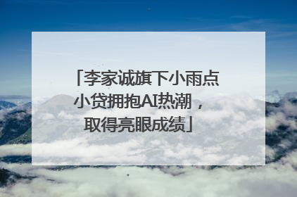 李家诚旗下小雨点小贷拥抱AI热潮，取得亮眼成绩