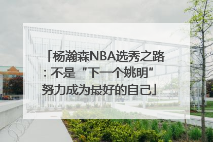 杨瀚森NBA选秀之路：不是“下一个姚明” 努力成为最好的自己