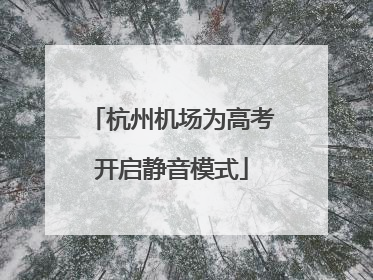 杭州机场为高考开启静音模式