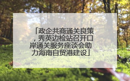 政企共商通关良策，秀英边检站召开口岸通关服务座谈会助力海南自贸港建设