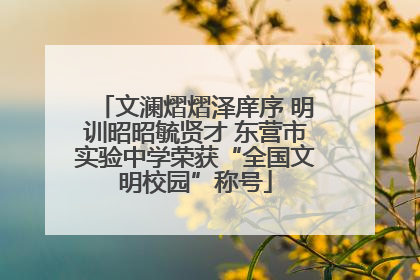 文澜熠熠泽庠序 明训昭昭毓贤才 东营市实验中学荣获“全国文明校园”称号