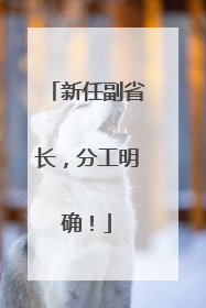 新任副省长，分工明确！