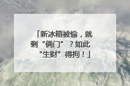 新冰箱被偷，就剩“俩门”？如此“生财”得拘！