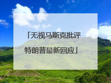 无视马斯克批评 特朗普最新回应