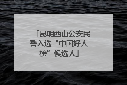 昆明西山公安民警入选“中国好人榜”候选人
