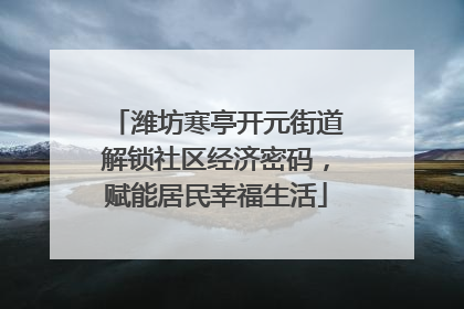 潍坊寒亭开元街道解锁社区经济密码，赋能居民幸福生活