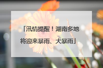 汛情提醒！湖南多地将迎来暴雨、大暴雨