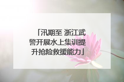 汛期至 浙江武警开展水上集训提升抢险救援能力