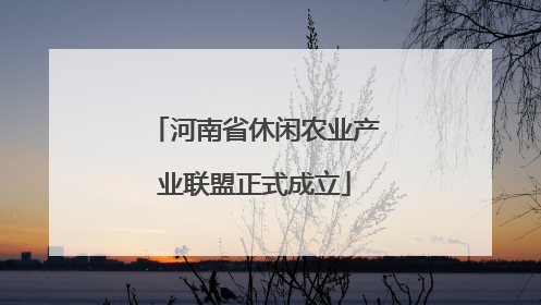 河南省休闲农业产业联盟正式成立